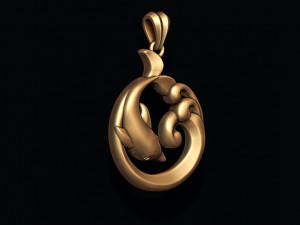 Dolphin pendant 3D Print Model