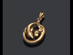 Dolphin pendant 3D Print Model