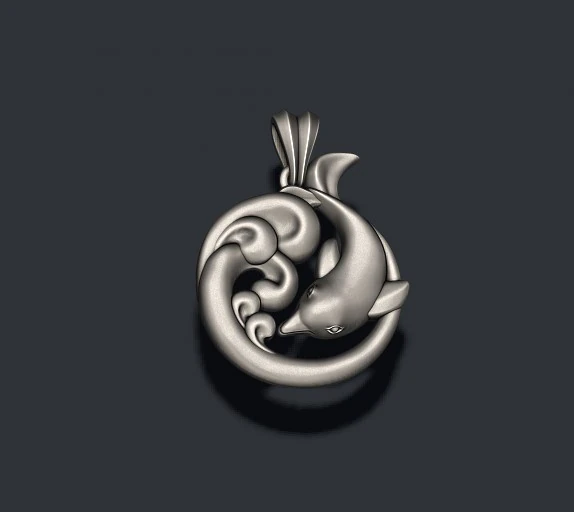 Dolphin pendant 3D Print Model .c4d .max .obj .3ds .fbx .stl .blend 