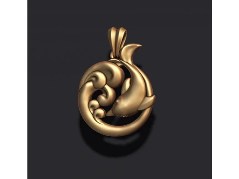 Dolphin pendant 3D Print Model