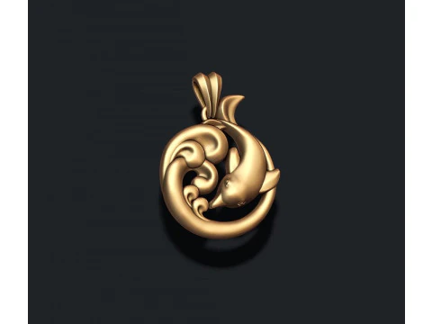 Dolphin pendant 3D Print Model