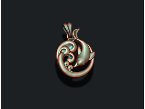 Dolphin pendant 3D Print Model