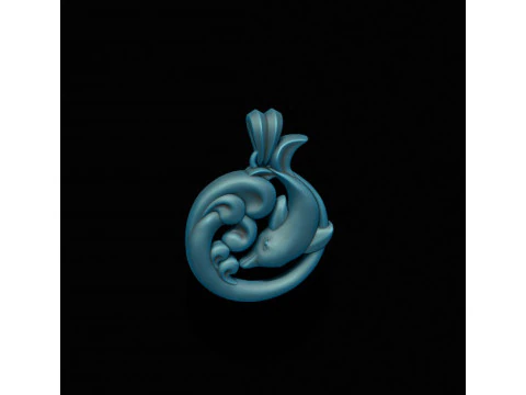 Dolphin pendant 3D Print Model