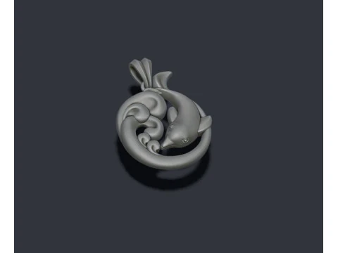 Dolphin pendant 3D Print Model