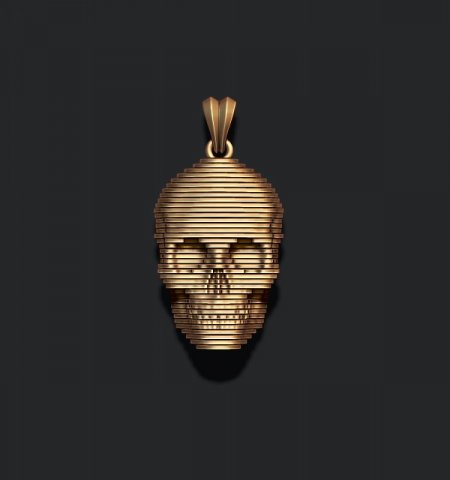 Sliced skull pendant Modello di stampa 3D .c4d .max .obj .3ds .fbx .stl .blend 
