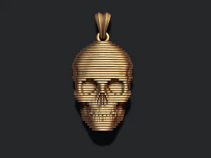 Ciondolo con teschio affettato Modello di stampa 3D