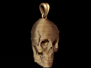 Sliced skull pendant Modello di stampa 3D