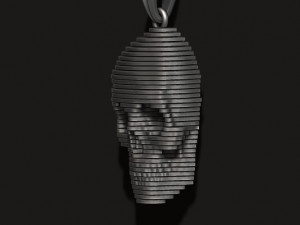 Sliced skull pendant Modello di stampa 3D