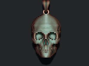 Sliced skull pendant Modello di stampa 3D