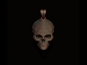Sliced skull pendant Modello di stampa 3D