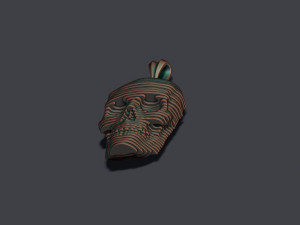 Sliced skull pendant Modello di stampa 3D