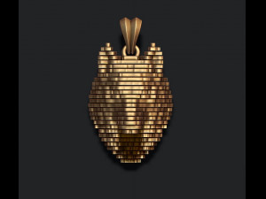 Sliced Wolf pendant Modelo de impresión 3D