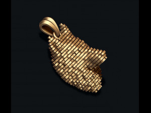 Sliced Wolf pendant Model Cetak 3D