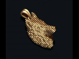 Sliced Wolf pendant 3D Print Model