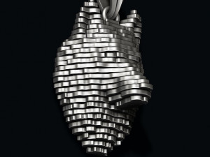 Sliced Wolf pendant Model Cetak 3D