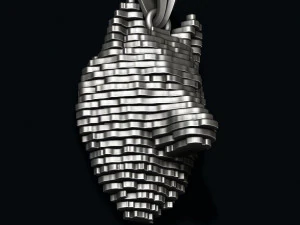 Sliced Wolf pendant 3D Print Model