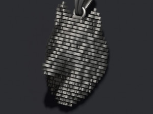 Sliced Wolf pendant Model Cetak 3D