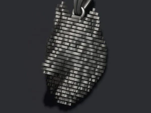 Sliced Wolf pendant 3D Print Model