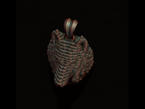 Sliced Wolf pendant Model Cetak 3D