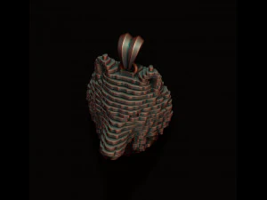 Sliced Wolf pendant 3D Print Model