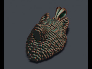 Sliced Wolf pendant Model Cetak 3D