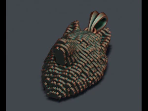 Sliced Wolf pendant 3D Print Model