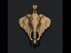 Sliced elephant pendant 3D 프린트 모델