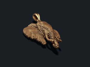 Sliced elephant pendant 3D 프린트 모델