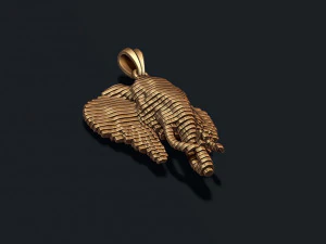Sliced elephant pendant 3D Print Model