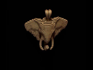 Sliced elephant pendant 3D Print Model