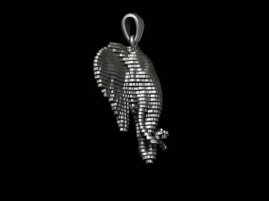 Sliced elephant pendant 3D Print Model