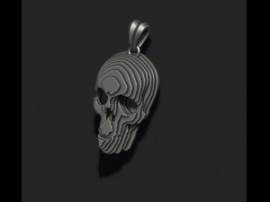 Sliced skull pendant v2 Modelo de Impressão 3D