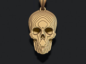 Sliced skull pendant v2 Modelo de Impressão 3D
