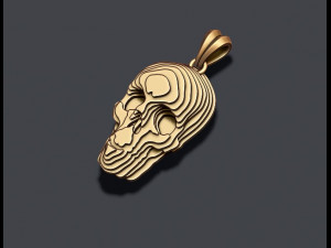 Sliced skull pendant v2 Modelo de Impressão 3D