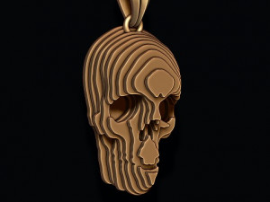 Sliced skull pendant v2 Modelo de Impressão 3D