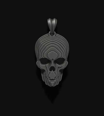Sliced skull pendant v2 3D Print Model .c4d .max .obj .3ds .fbx .stl .blend