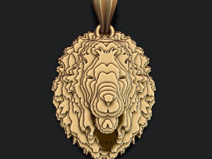 Sliced Lion pendant v2 3D Print Model