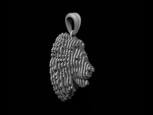 Sliced Lion pendant v2 3D Print Model
