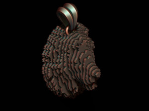 Sliced Lion pendant v2 3D-Druckmodell