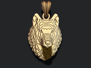 Sliced Wolf pendant v2 Modèles 3D en vedette