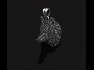 Sliced Wolf pendant v2 Modèles 3D en vedette