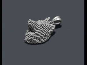 Sliced Wolf pendant v2 3D Print Model