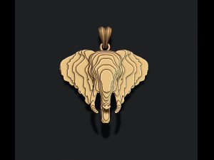 Sliced elephant pendant v2 3D Print Model