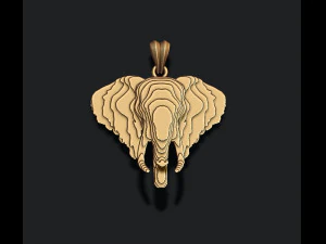 Pingente de elefante fatiado v2 Modelo de Impressão 3D