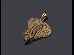 Sliced elephant pendant v2 3D 打印模型