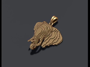 Sliced elephant pendant v2 3D Print Model