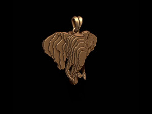 Sliced elephant pendant v2 3D 打印模型