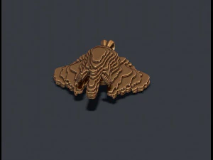 Sliced elephant pendant v2 3D Print Model