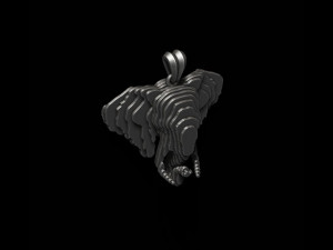 Sliced elephant pendant v2 3D 打印模型