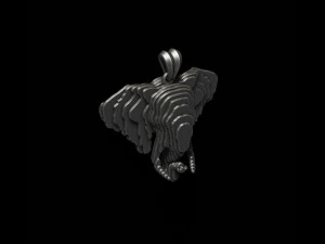 Sliced elephant pendant v2 3D Print Model